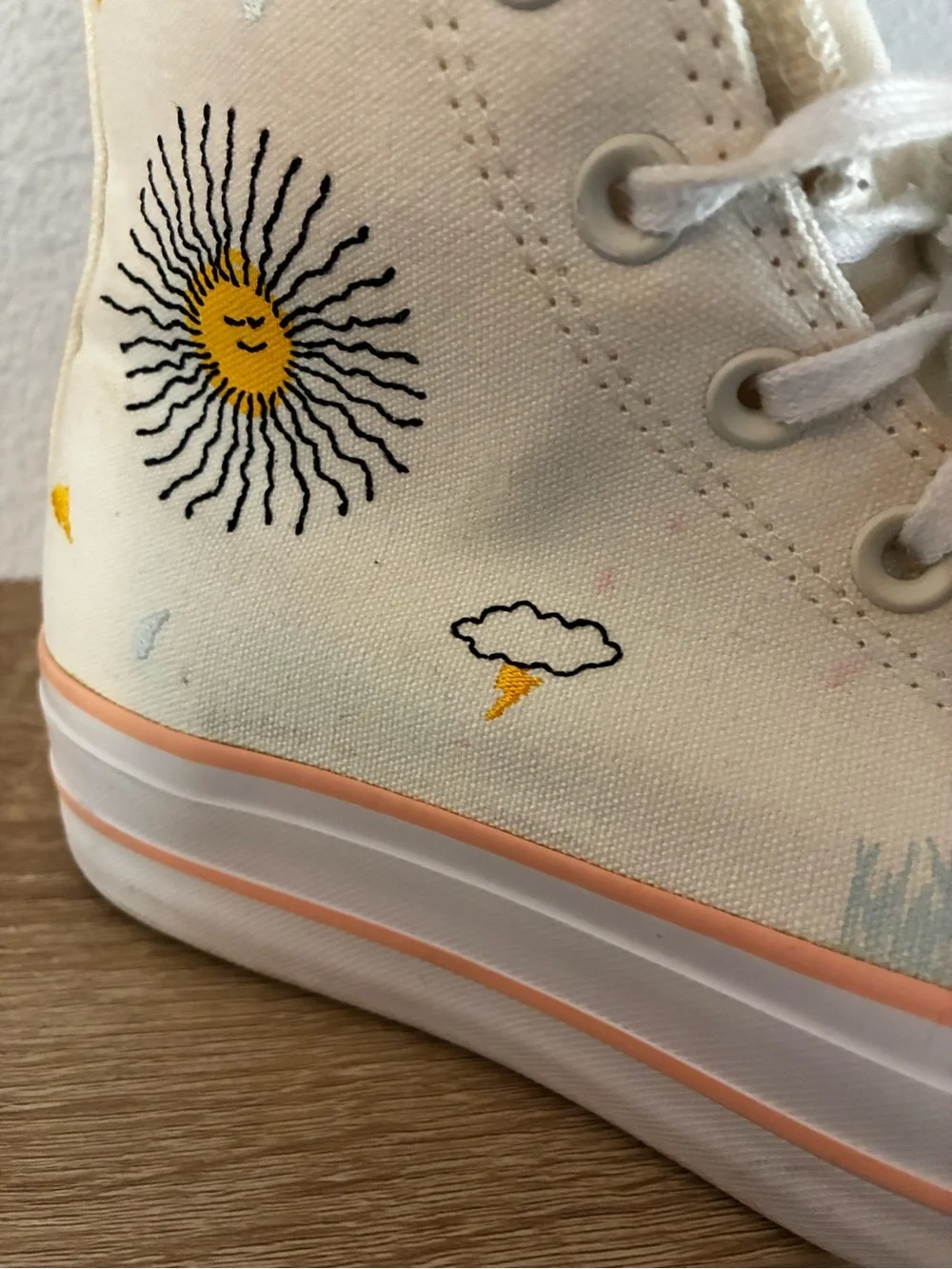 Converse Lift Platform Summer Florals Embroidered High Tops Women’s 8.5